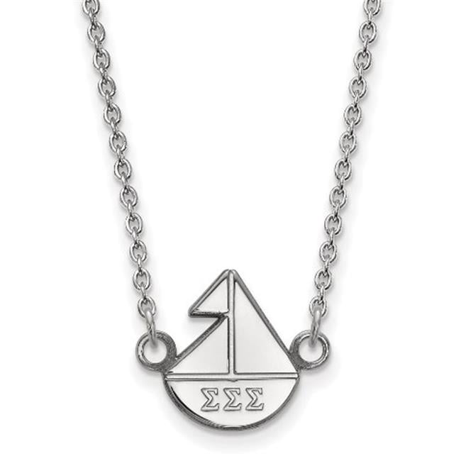 Sterling Silver 18in Official Licensed Greek Sororities Sigma Sigma Sigma (???) XS Pendant w/ Necklace