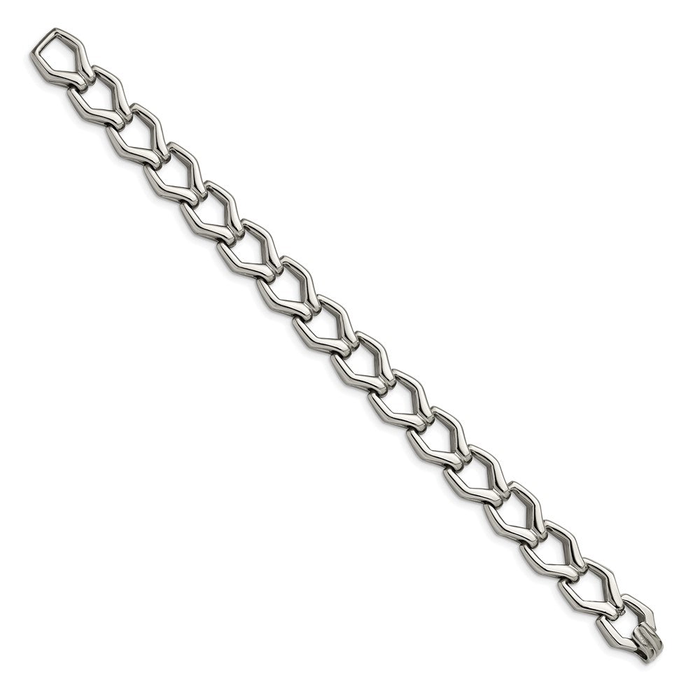 Stainless Steel Polished Fancy Link 8.5in Bracelet 8.5 inches