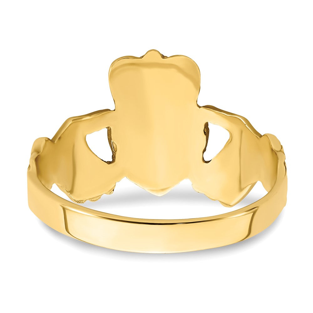 14K Diamond-cut Claddagh Ring Size 10