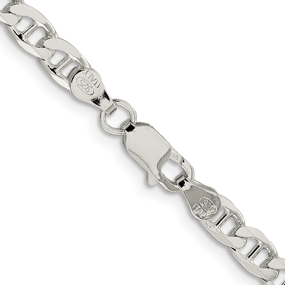 Sterling Silver 4.65mm D/C Flat Anchor Curb Chain 18 Inches
