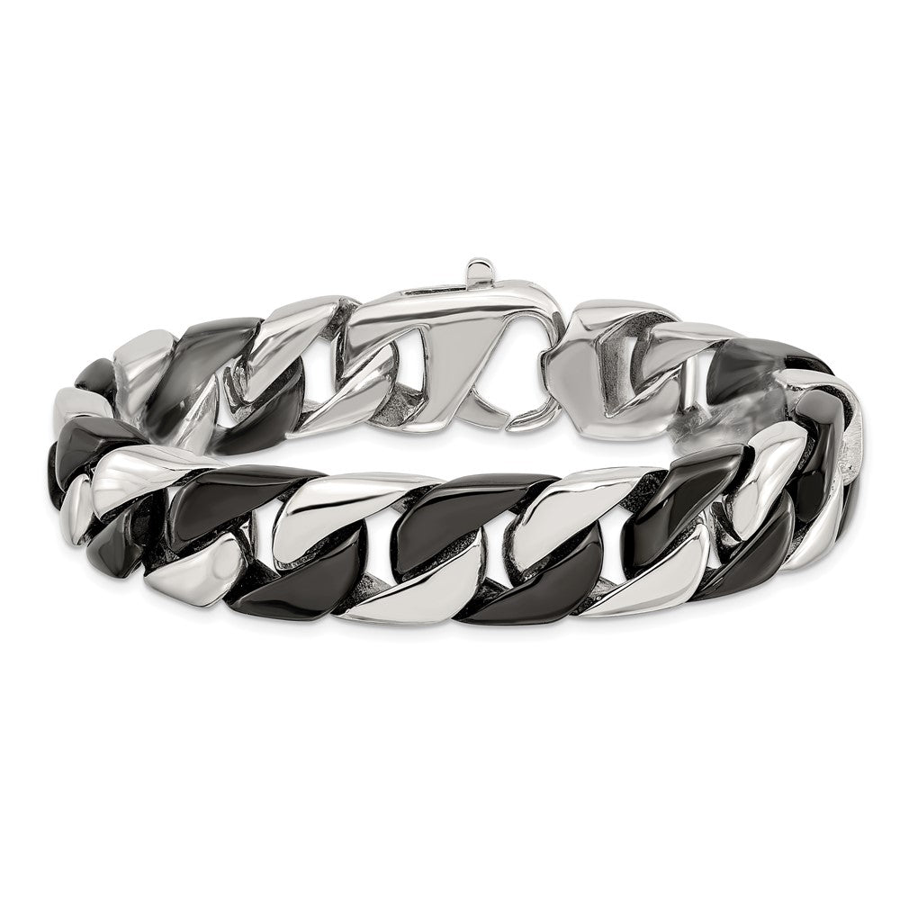 Stainless Steel Polished Black IP-plated 8.75in Bracelet 8.5 inches