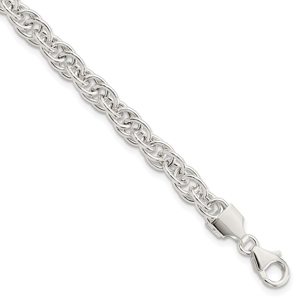 Sterling Silver Polished Fancy Link Bracelet 7.5 inches