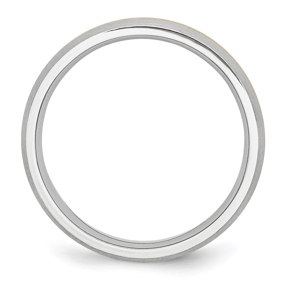 Cobalt 14k Gold Inlay Satin 6mm Band Size - 11.5