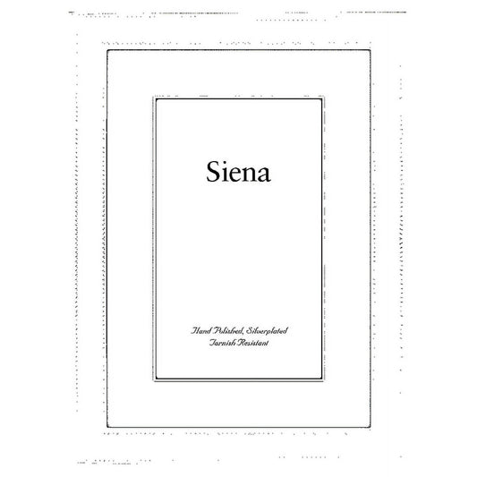 Siena 5-Inch x 7-Inch Narrow Double Bead Silver-Plated Picture Frame