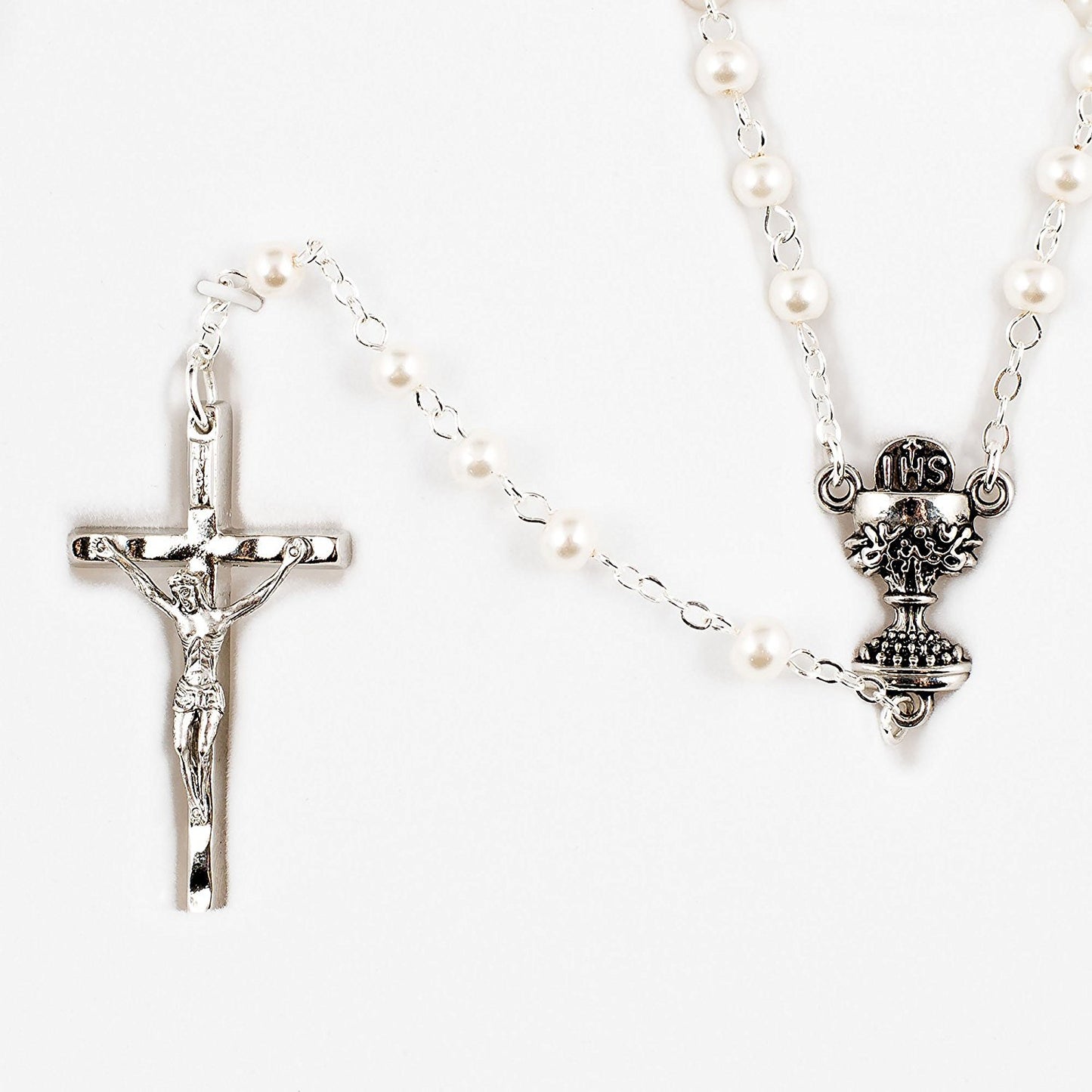 5 Piece Girl Communion Set Rosary Box Book Pin Scapular
