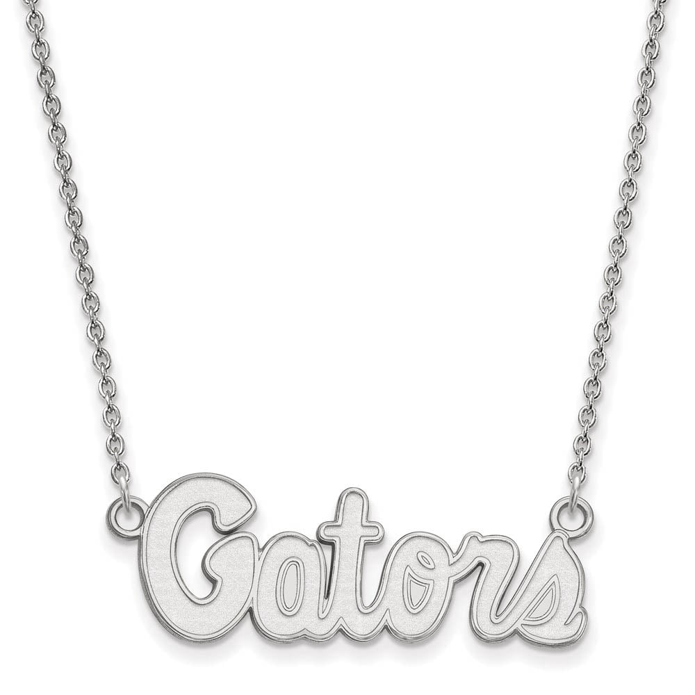 Sterling Silver LogoArt Official Licensed Collegiate 18in University of Florida (UF) Small Pendant w/Necklace