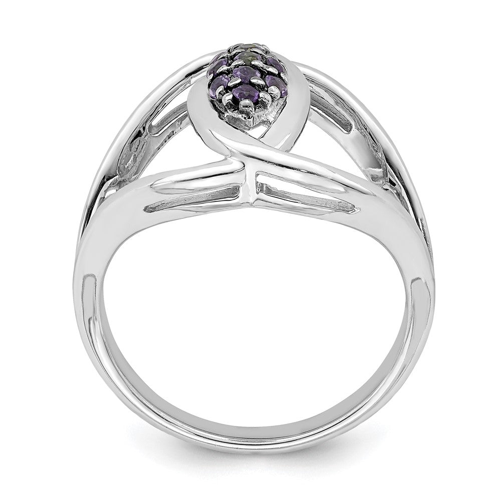 Sterling Silver Rhod-plat Iolite Ring