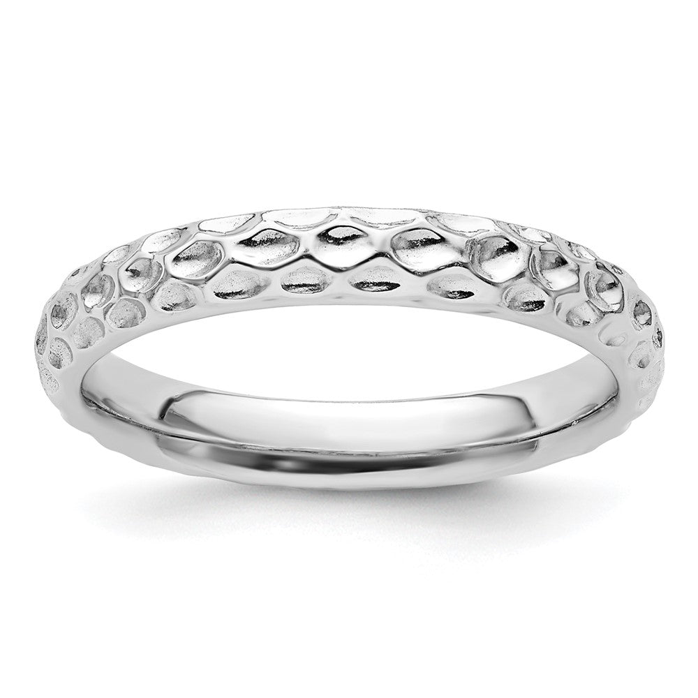 Sterling Silver Stackable Expressions Rhodium Ring Size -8