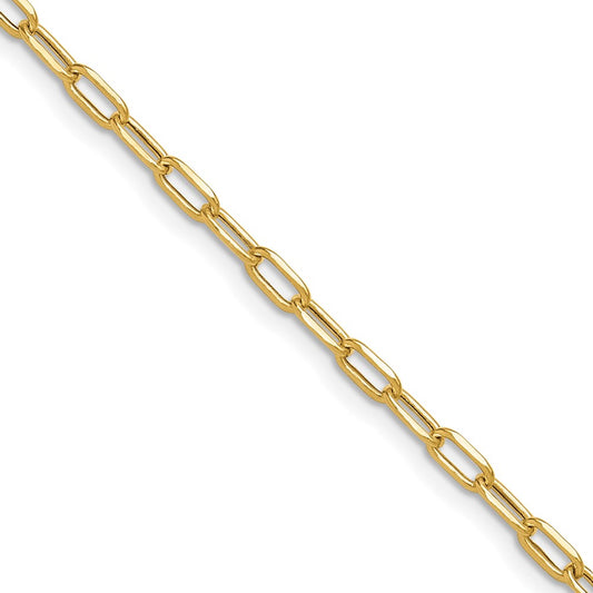 14k 3.0mm Semi-Solid Beveled D/C Paperclip Chain