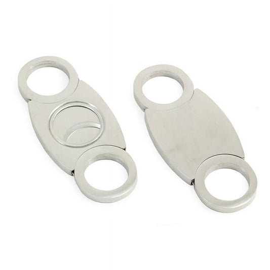 Bey-Berk International C113 Stainless Steel Guillotine Cigar Cutter with Solid Back, Silver