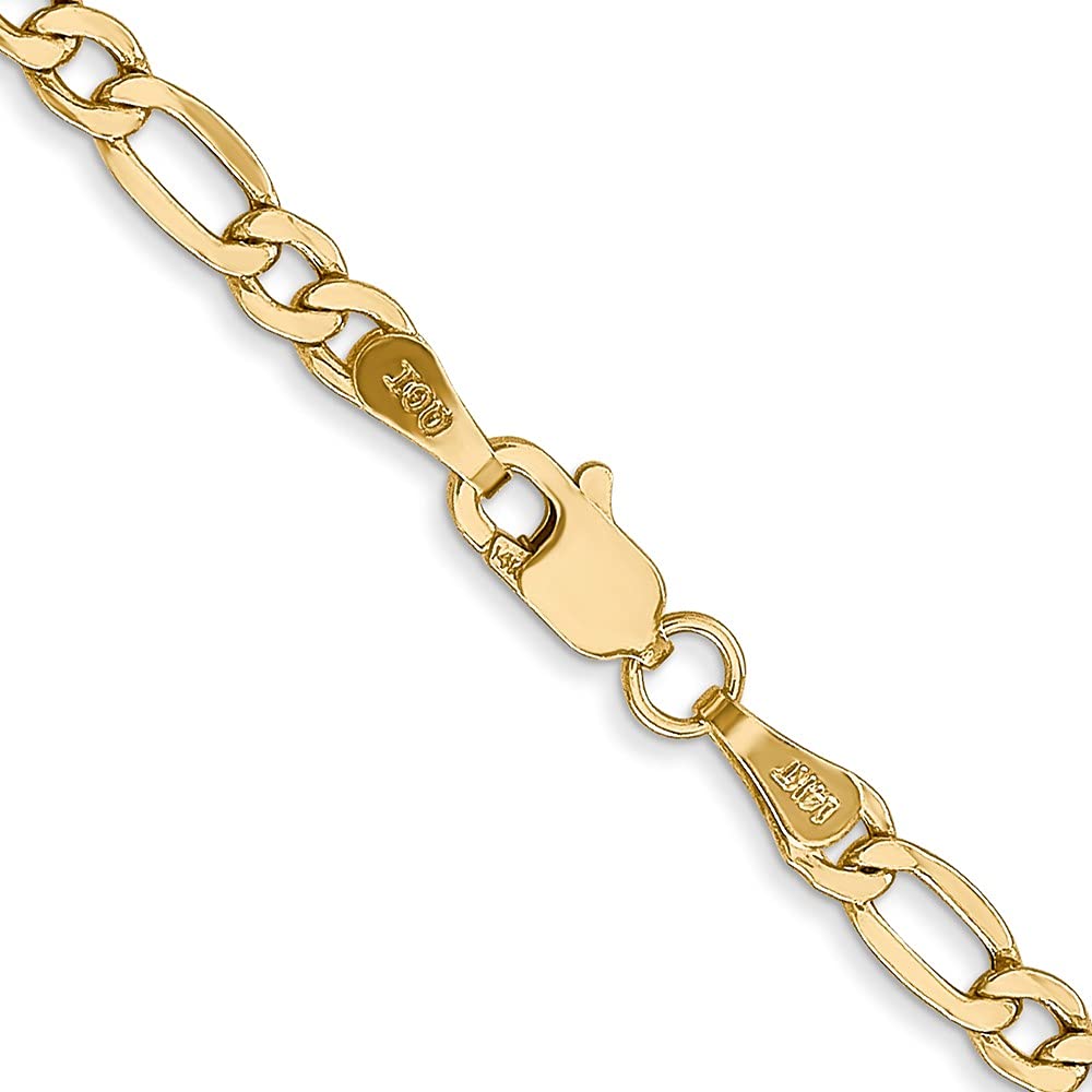 10k 3.5mm Semi-Solid Figaro Chain