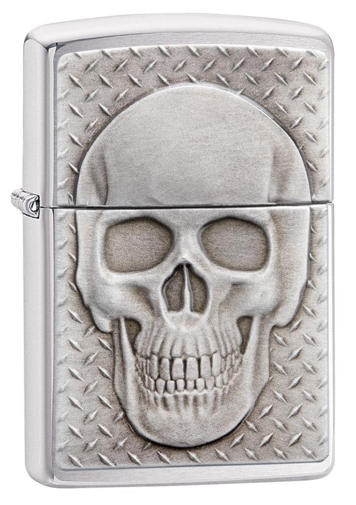 Zippo Skull with Brain Surprise Brushed Chrome Pocket Lighter