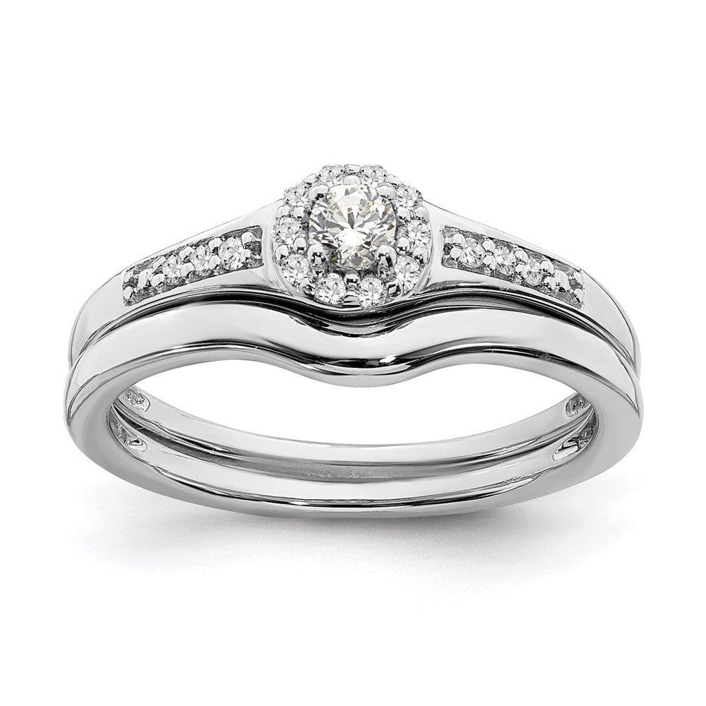 10k White Gold 1/5 carat Lab Grown Diamond VS/SI+ G+ Complete Cluster Engagement Ring