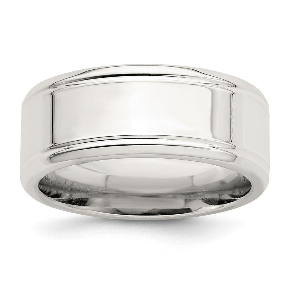 Sterling Silver 6mm Polished Flat Beveled Edge Fancy Band Size 10.5