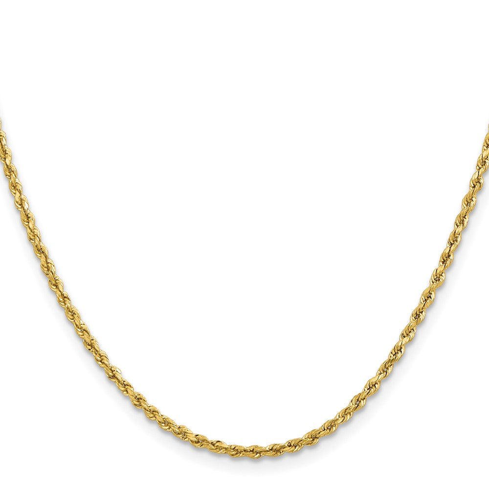 14k 2mm Lightweight D/C Rope with Lobster Clasp Chain