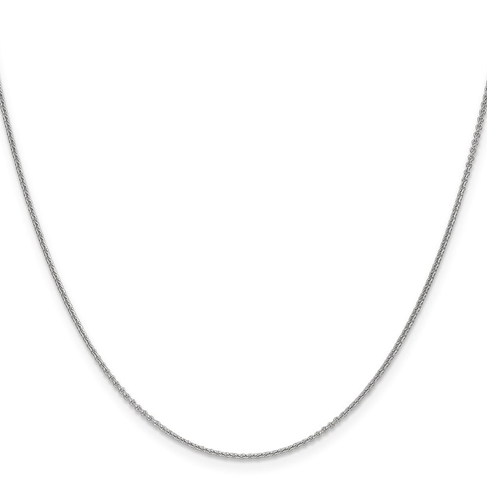 18K White Gold 18 inch 1.15mm Diamond-cut Cable with Fancy Lobster Clasp Chain