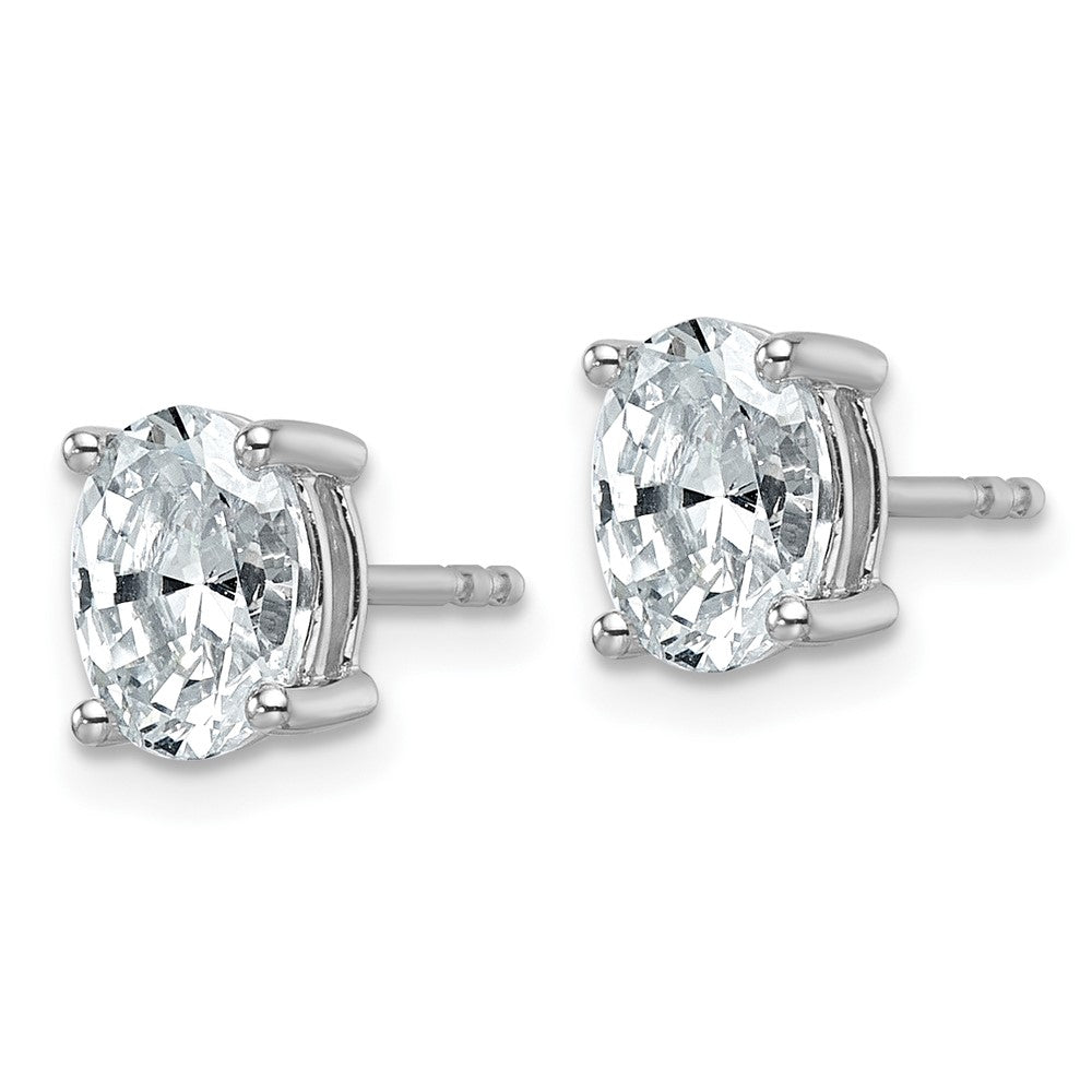 14K White Gold 1 1/2 ctw Lab Grown Diamond VS/SI+ G+ Oval 4-Prong Heavy Weight Stud Earrings