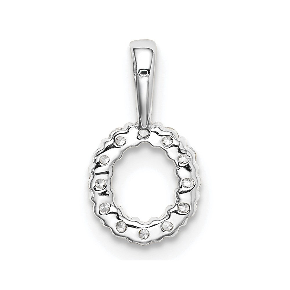 14k White Gold 1/8 carat Lab Grown Diamond VS/SI+ G+ Letter O Intitial Pendant