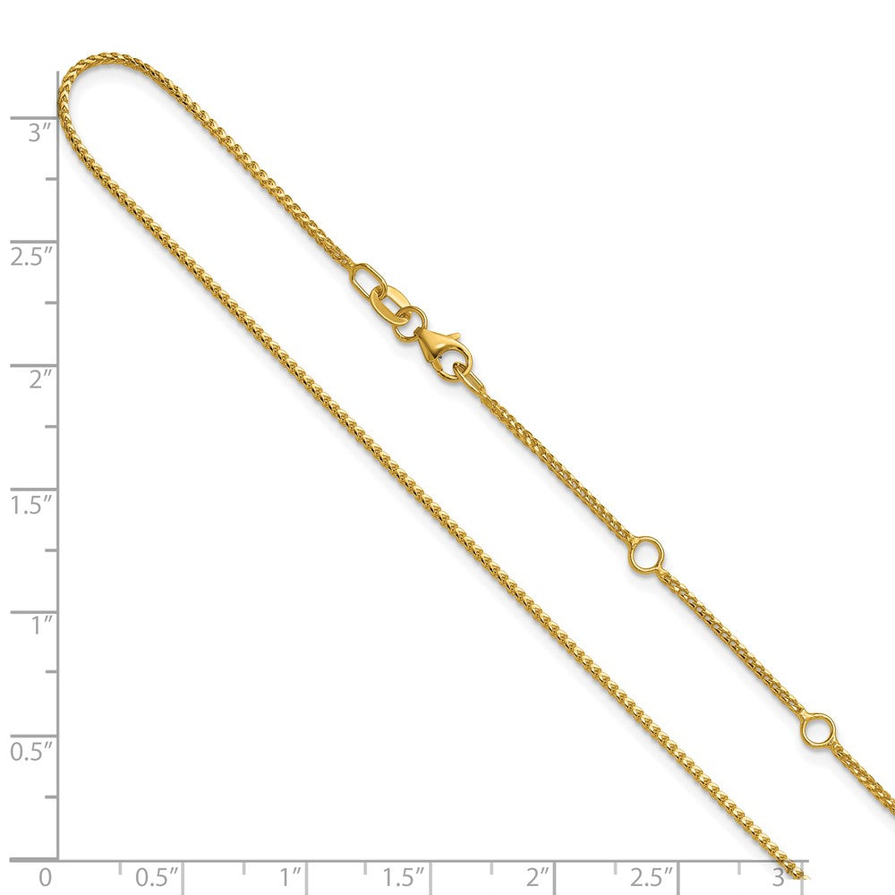 14K 1.1mm Franco 1in+1in Adjustable Chain