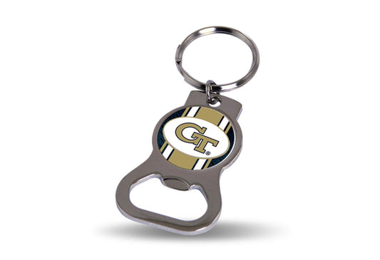 NCAA Georgia Tech Silver-tone Bottle Opener Key Ring by Rico Industries QGC6399
