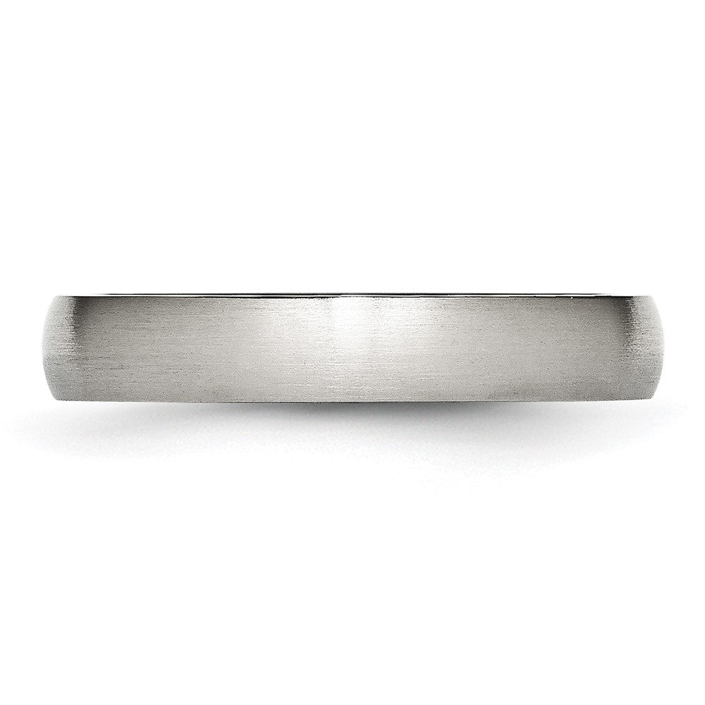 Stainless Steel Brushed 4mm Half Round Band Size - 8