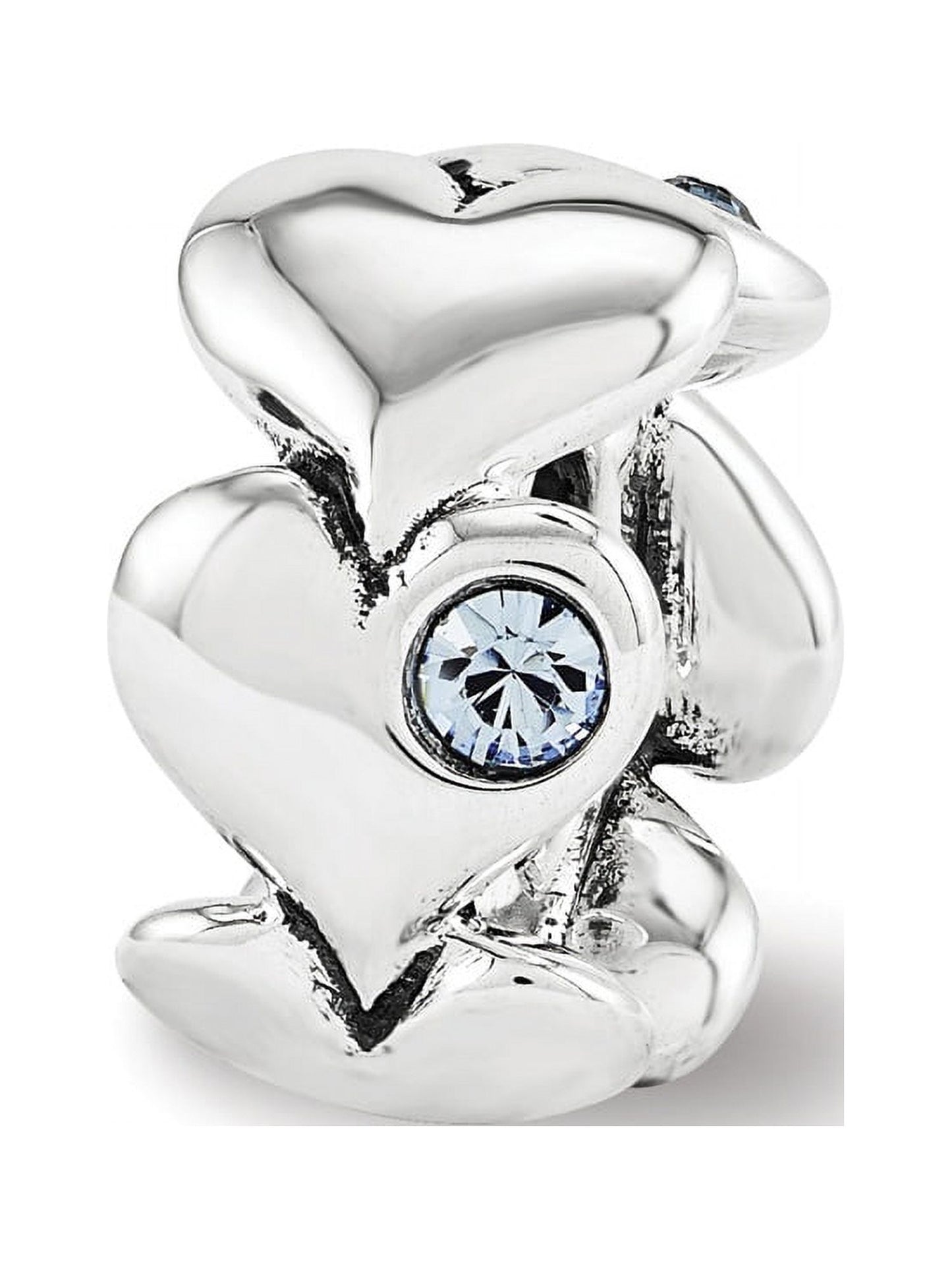 Sterling Silver Reflections Crystal Endless Hearts Bead