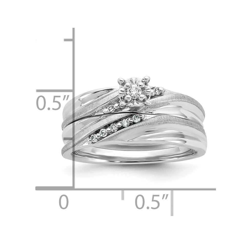 Sterling Silver Diamond Bridal Set