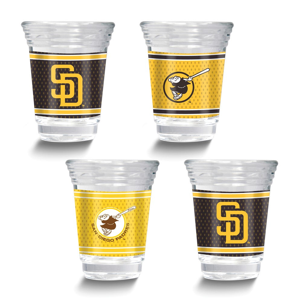 MLB San Diego Padres 4-piece 2 oz. Shot Glass Set