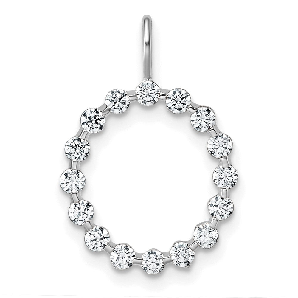True Origin 14k White Gold 1/2 carat Lab Grown Diamond VS DEF Alphabet O Pendant