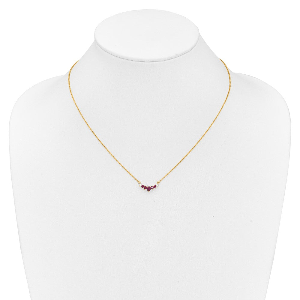 14k Ruby and Diamond 18 inch Necklace