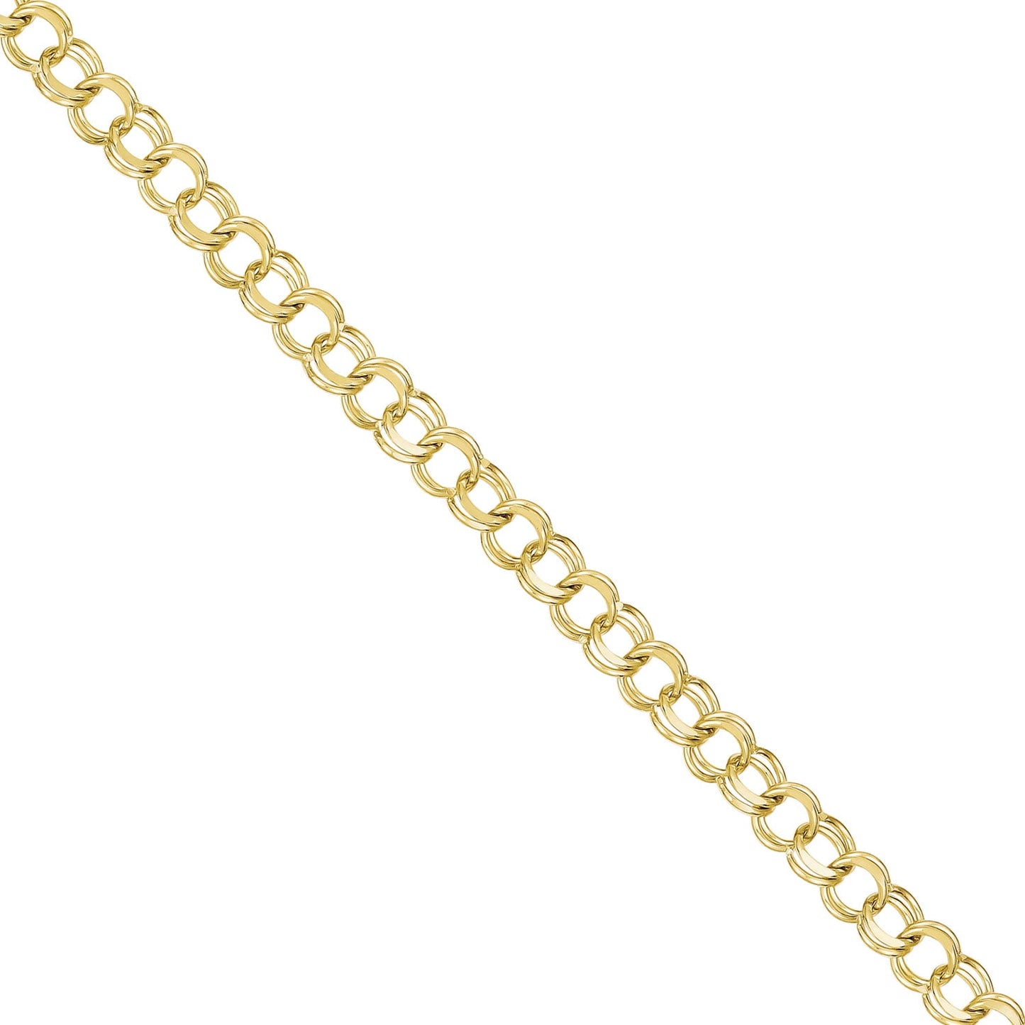 10k Solid Double Link Charm Bracelet