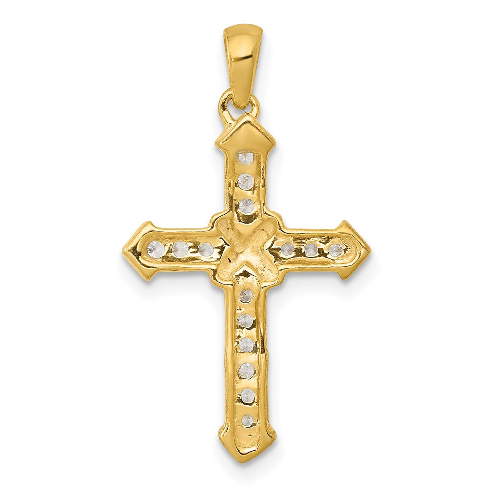 14k 1/6 carat Lab Grown Diamond VS/SI+ G+ Cross Pendant