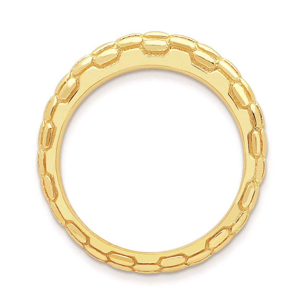 Sterling Silver Stackable Expressions Gold-plated Domed Ring