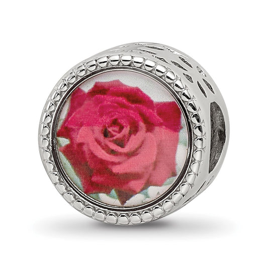Sterling Silver Reflections Rhodium-plated June Flower Bead
