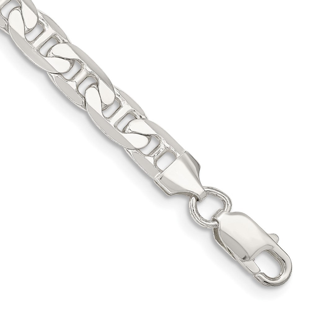Sterling Silver 7mm Flat Anchor Chain 9 inches