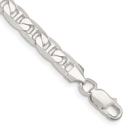 Sterling Silver 7mm Flat Anchor Chain 9 inches