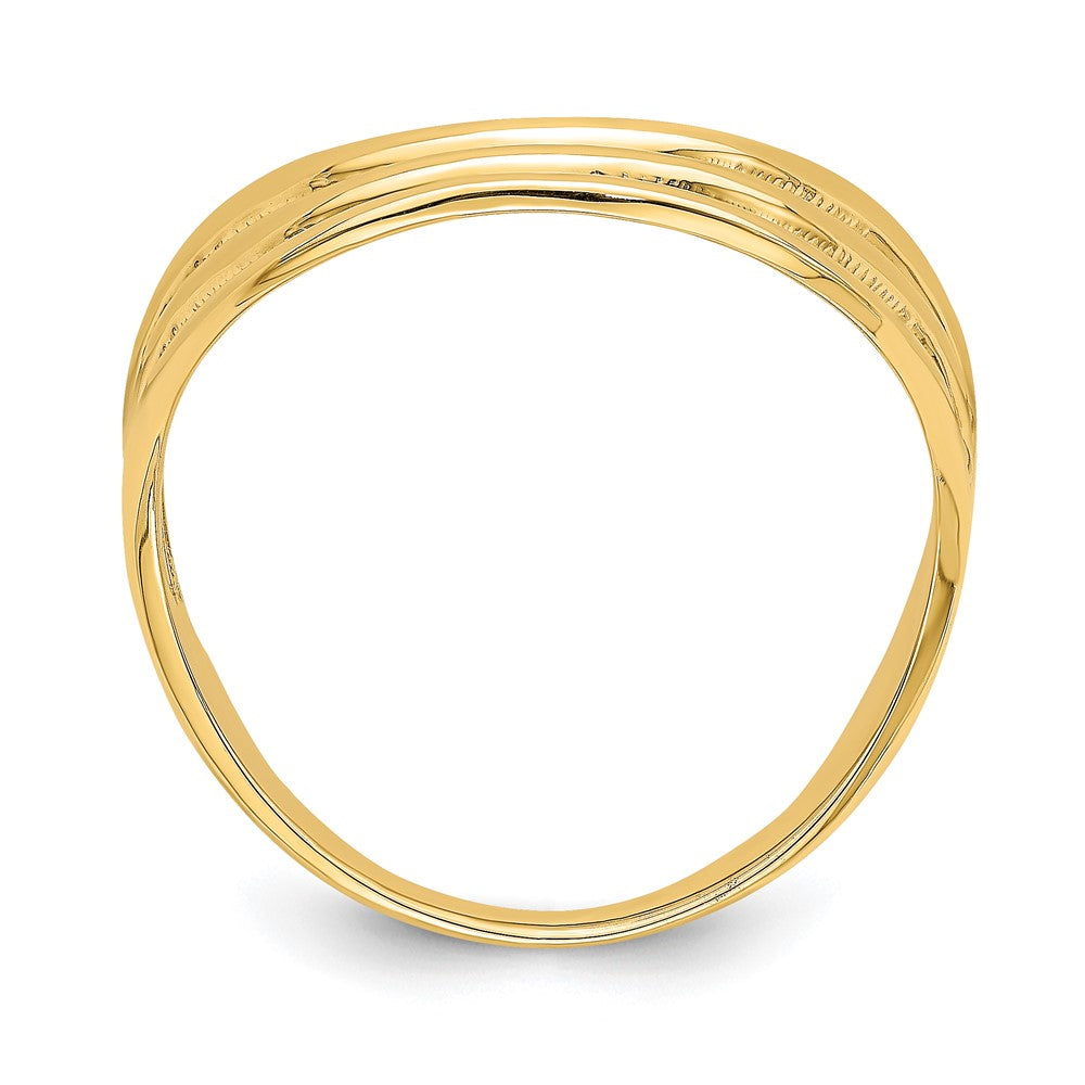 14K Triple Wave Fashion Thumb Ring Size 9