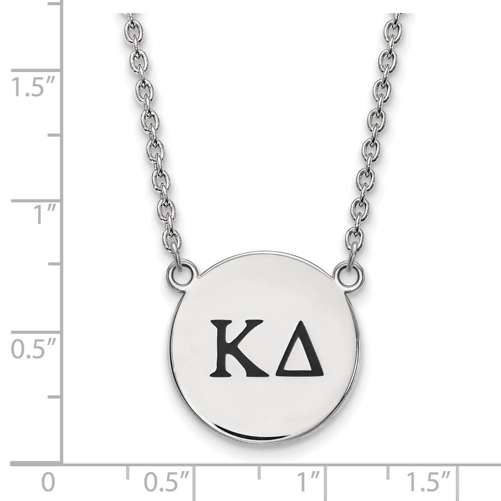 LogoArt SS017KD-18 Sterling Silver Kappa Delta Enamel Pendant with Necklace, Small