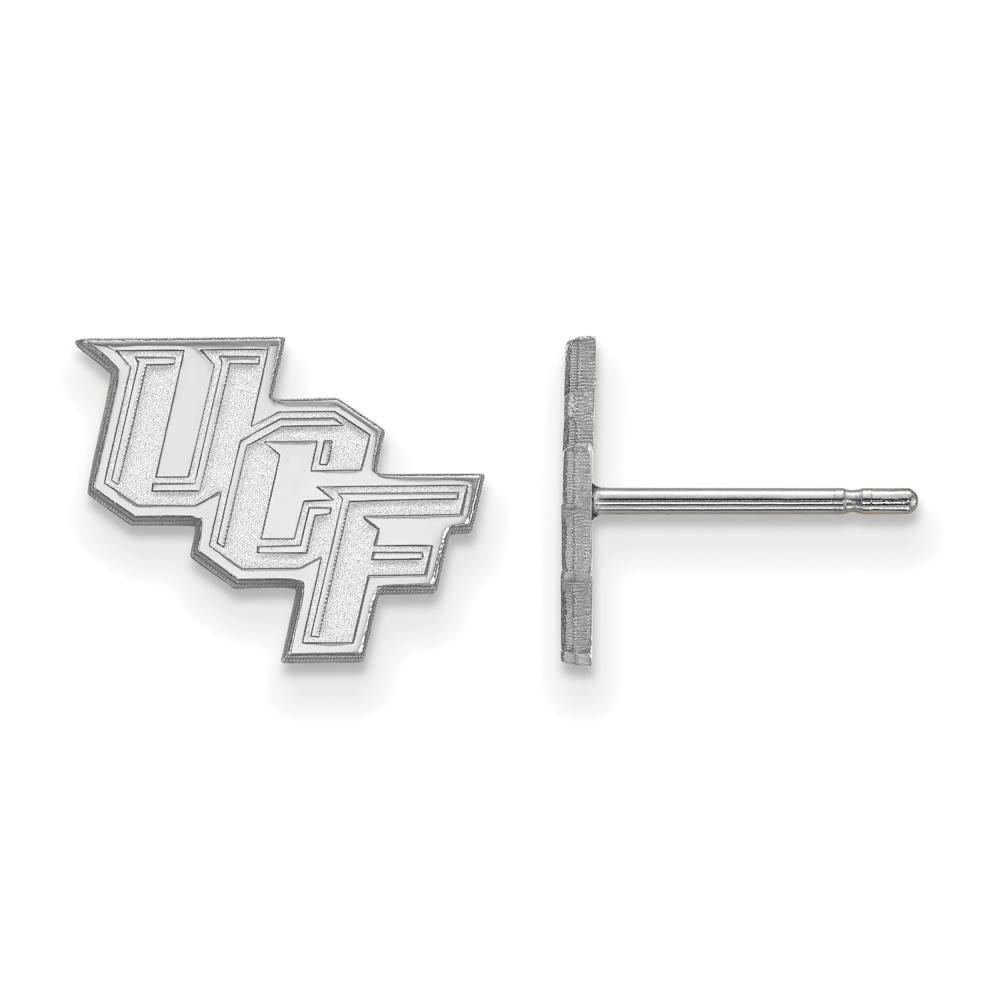 Sterling Silver Rhodium-plated LogoArt University of Central Florida U-C-F Extra Small Post Earrings QSS007UCF