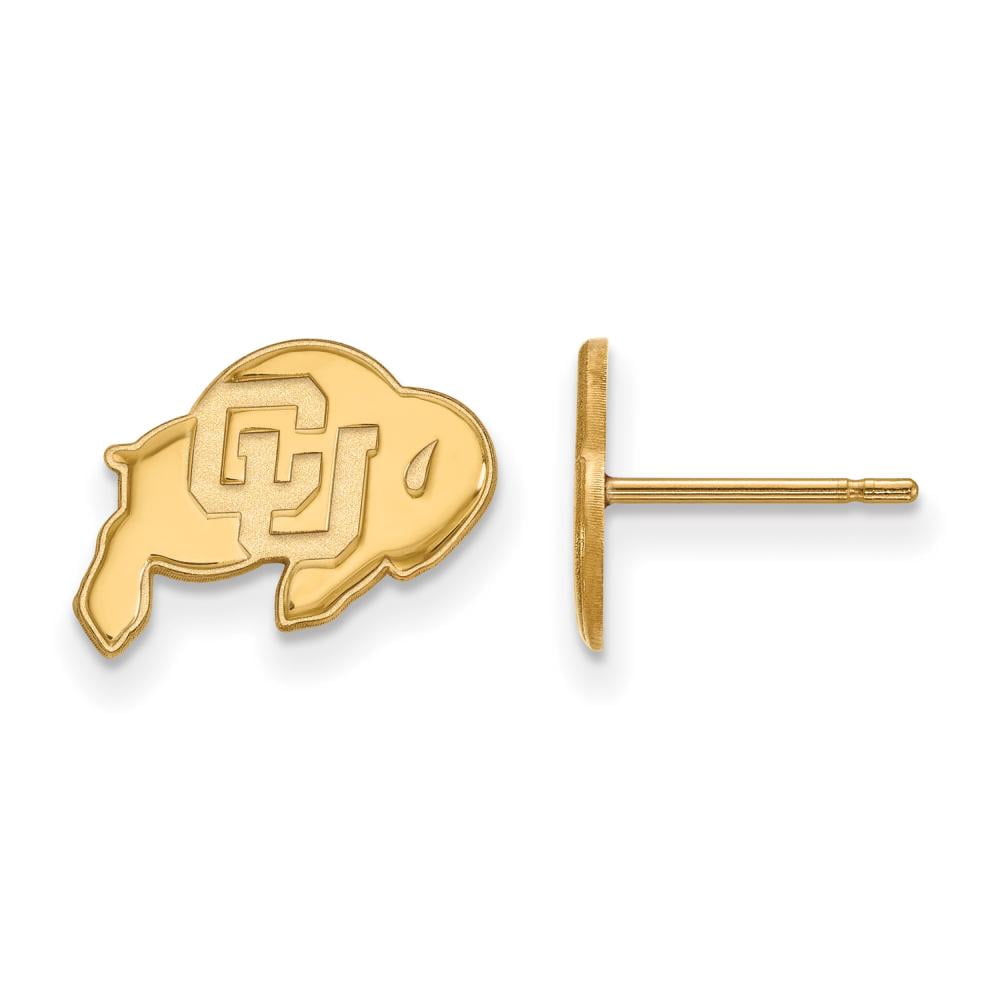 Logoart Sterling Silver Gp University Of Colorado Extra Small Post Earrings