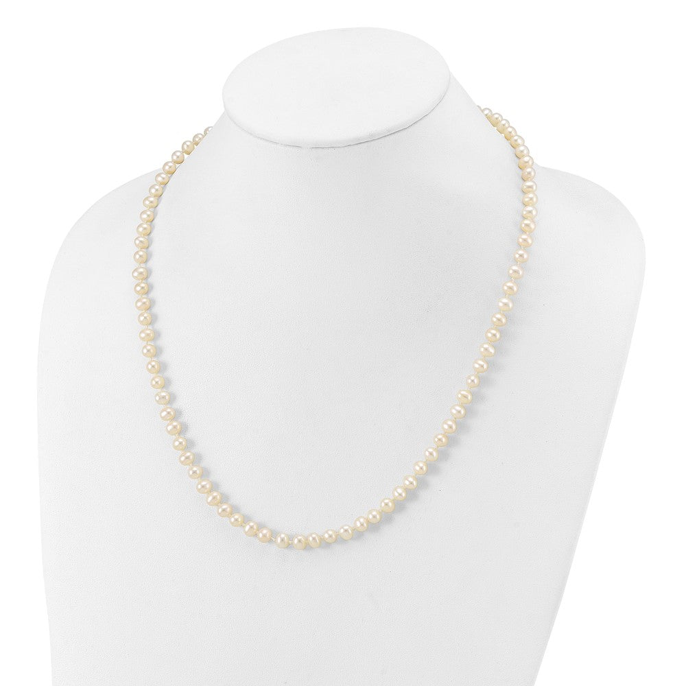 10k 5-6mm White Near-Round Freshwater Cultured Pearl 20 inch Necklace