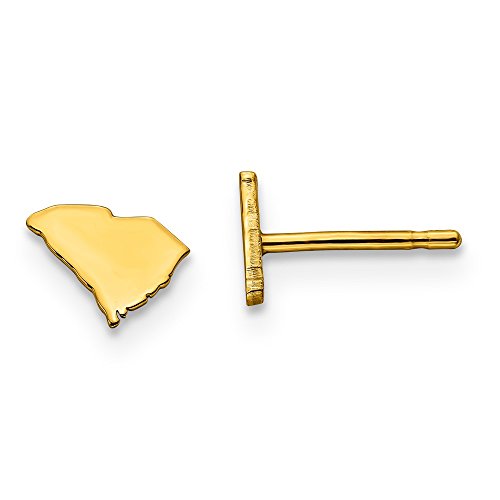 Sterling Silver/Gold-plated South Carolina State Earrings