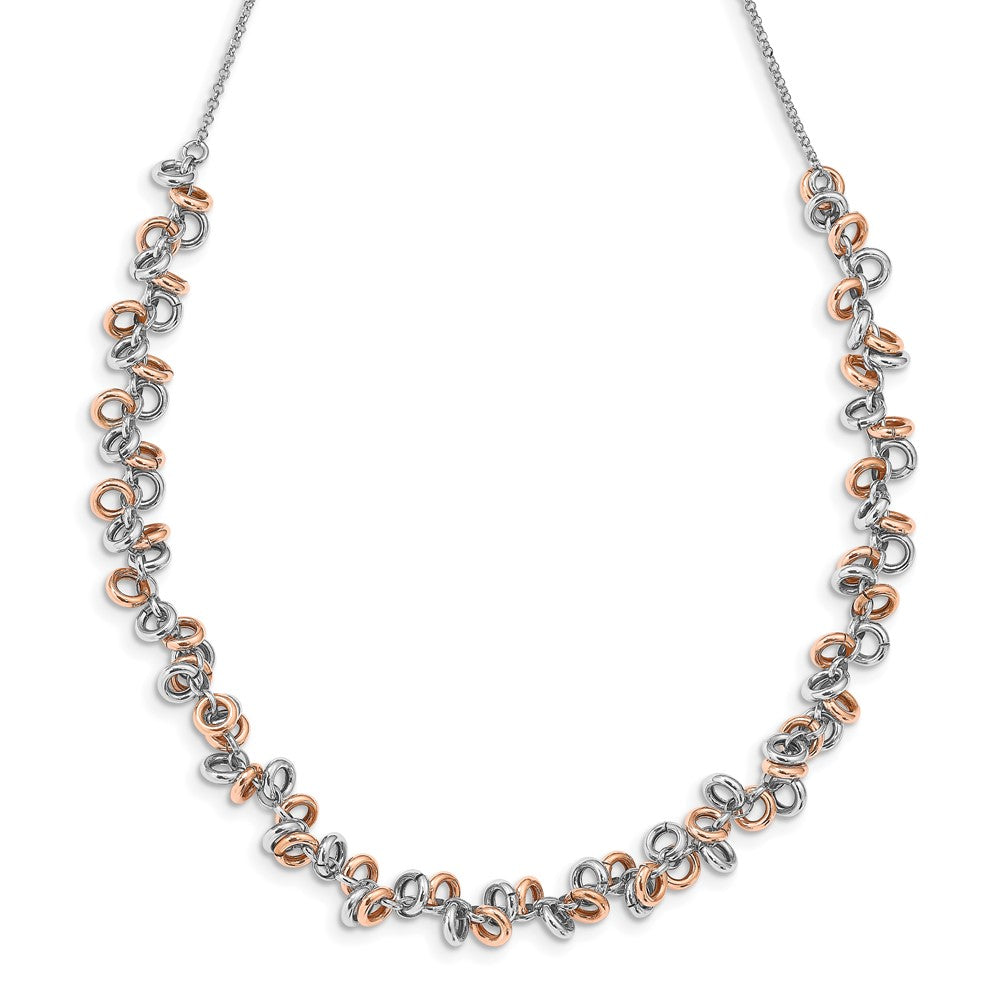 Sterling Silver Rose-plated and White Necklace