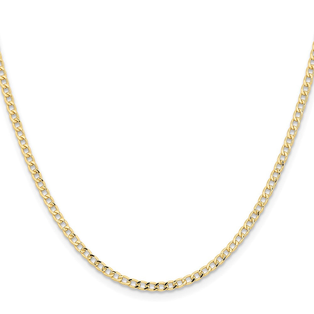 14k 2.85mm Semi-Solid Curb Chain