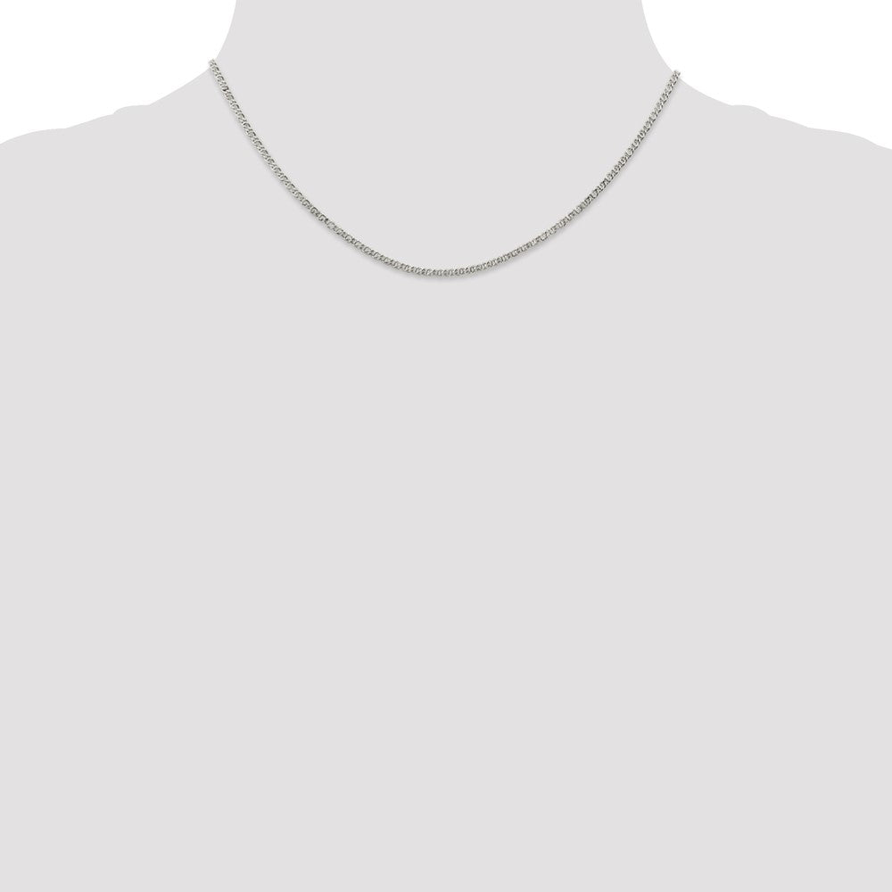 Sterling Silver 2mm Fancy Anchor Pendant Chain 16 Inches