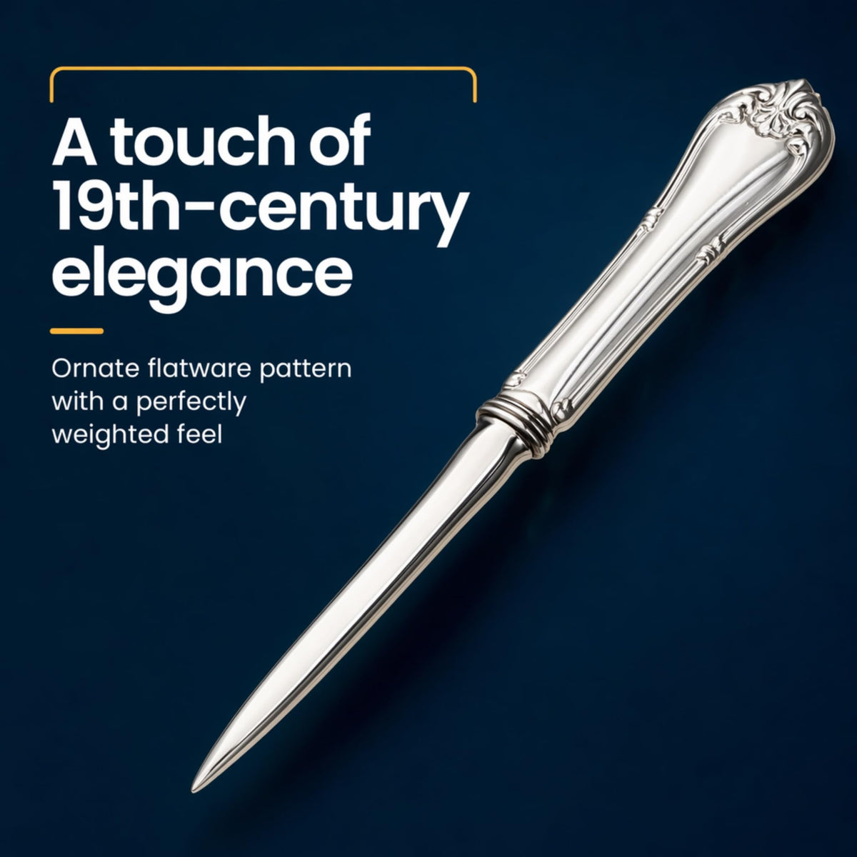 King's Pattern Letter Opener W/ Box, Nickel Plated