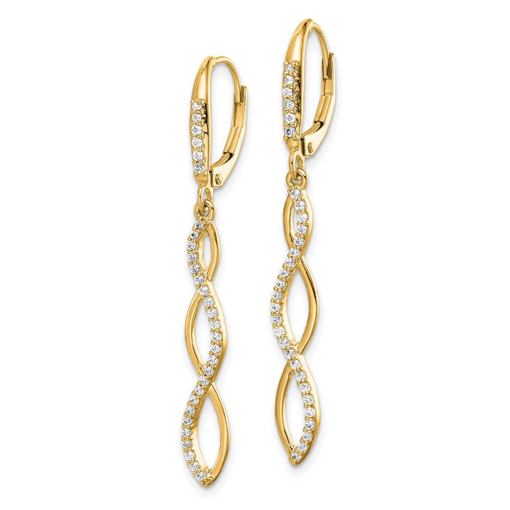 14k Diamond Leverback Earrings
