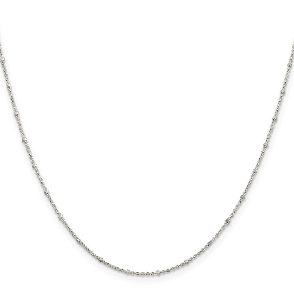 Sterling Silver 1.25mm Rolo with Beads Chain 18 Inches