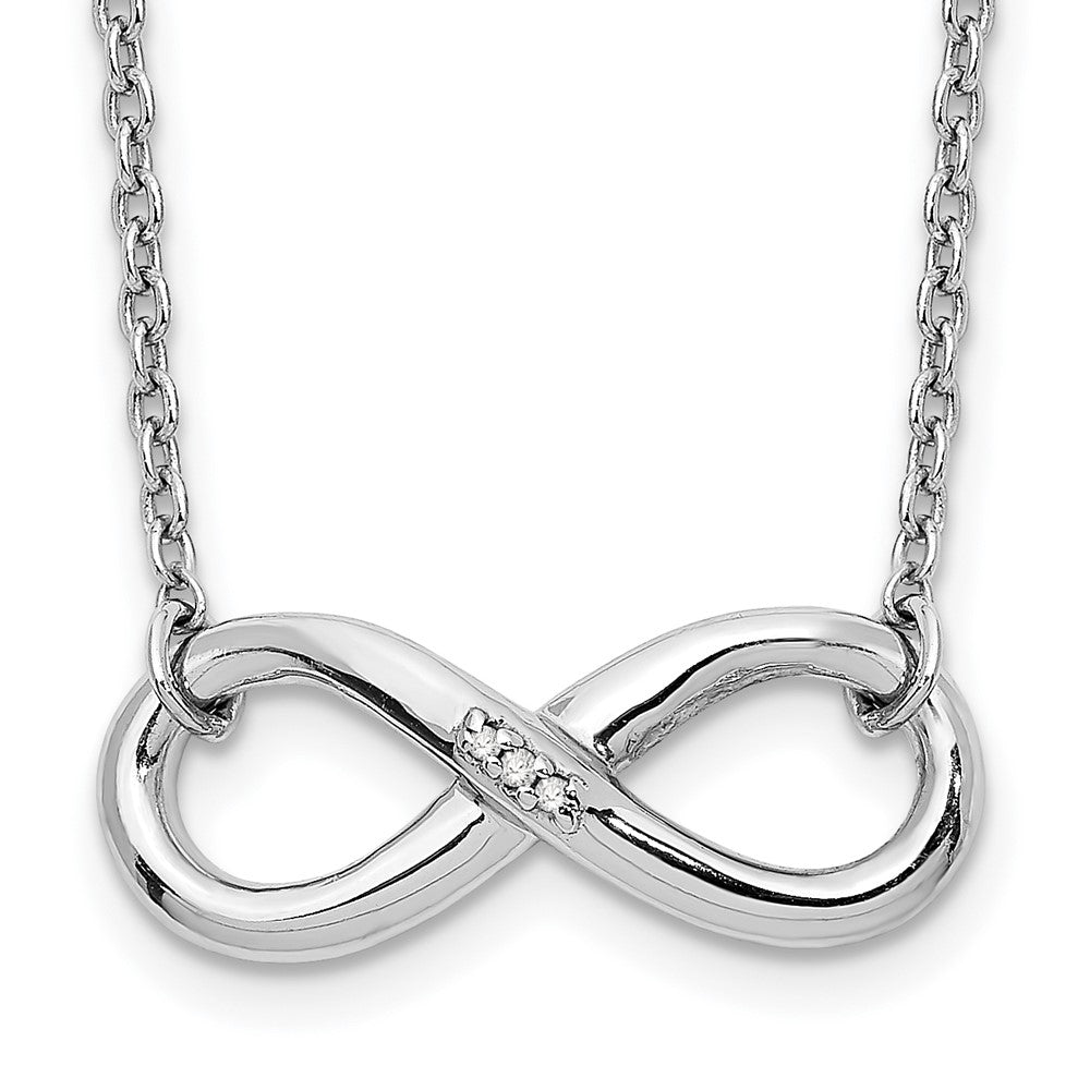 White Ice Sterling Silver Rhodium-plated 18 Inch Diamond Infinity Necklace 18 Inches