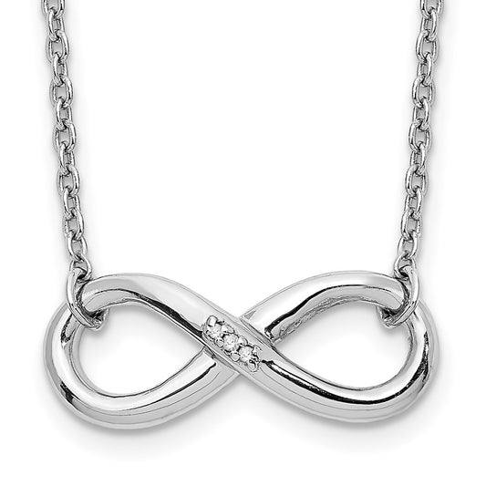 White Ice Sterling Silver Rhodium-plated 18 Inch Diamond Infinity Necklace 18 Inches